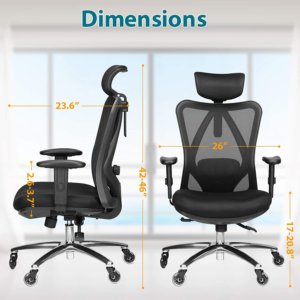 dimensions of Duramont ergonomic office chair